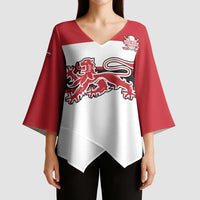 Custom Denmark Ice Hockey 2026 Kimono Sleeve Blouse Fight for Glory White Jersey