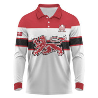 Custom Denmark Ice Hockey 2026 Long Sleeve Polo Shirt Fight for Glory White Jersey
