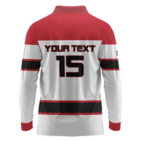 Custom Denmark Ice Hockey 2026 Long Sleeve Polo Shirt Fight for Glory White Jersey