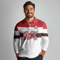 Custom Denmark Ice Hockey 2026 Long Sleeve Polo Shirt Fight for Glory White Jersey