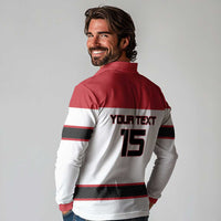 Custom Denmark Ice Hockey 2026 Long Sleeve Polo Shirt Fight for Glory White Jersey