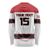 Custom Denmark Ice Hockey 2026 Long Sleeve Shirt Fight for Glory White Jersey