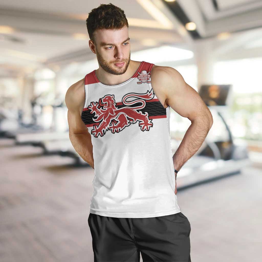 Custom Denmark Ice Hockey 2026 Men Tank Top Fight for Glory White Jersey
