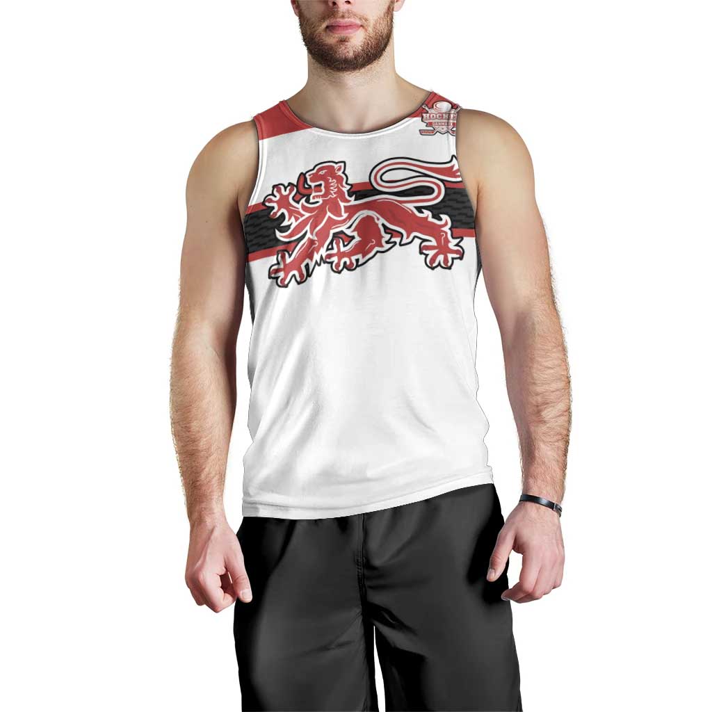 Custom Denmark Ice Hockey 2026 Men Tank Top Fight for Glory White Jersey