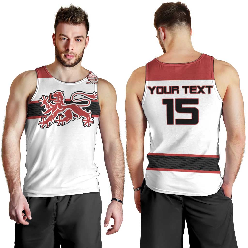 Custom Denmark Ice Hockey 2026 Men Tank Top Fight for Glory White Jersey