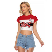 Custom Denmark Ice Hockey 2026 Raglan Cropped T Shirt Fight for Glory White Jersey