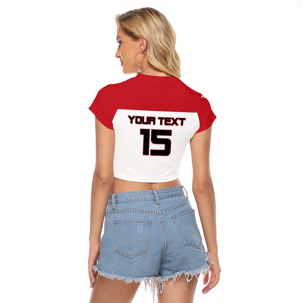 Custom Denmark Ice Hockey 2026 Raglan Cropped T Shirt Fight for Glory White Jersey