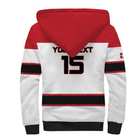 Custom Denmark Ice Hockey 2026 Sherpa Hoodie Fight for Glory White Jersey