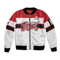 Custom Denmark Ice Hockey 2026 Sleeve Zip Bomber Jacket Fight for Glory White Jersey