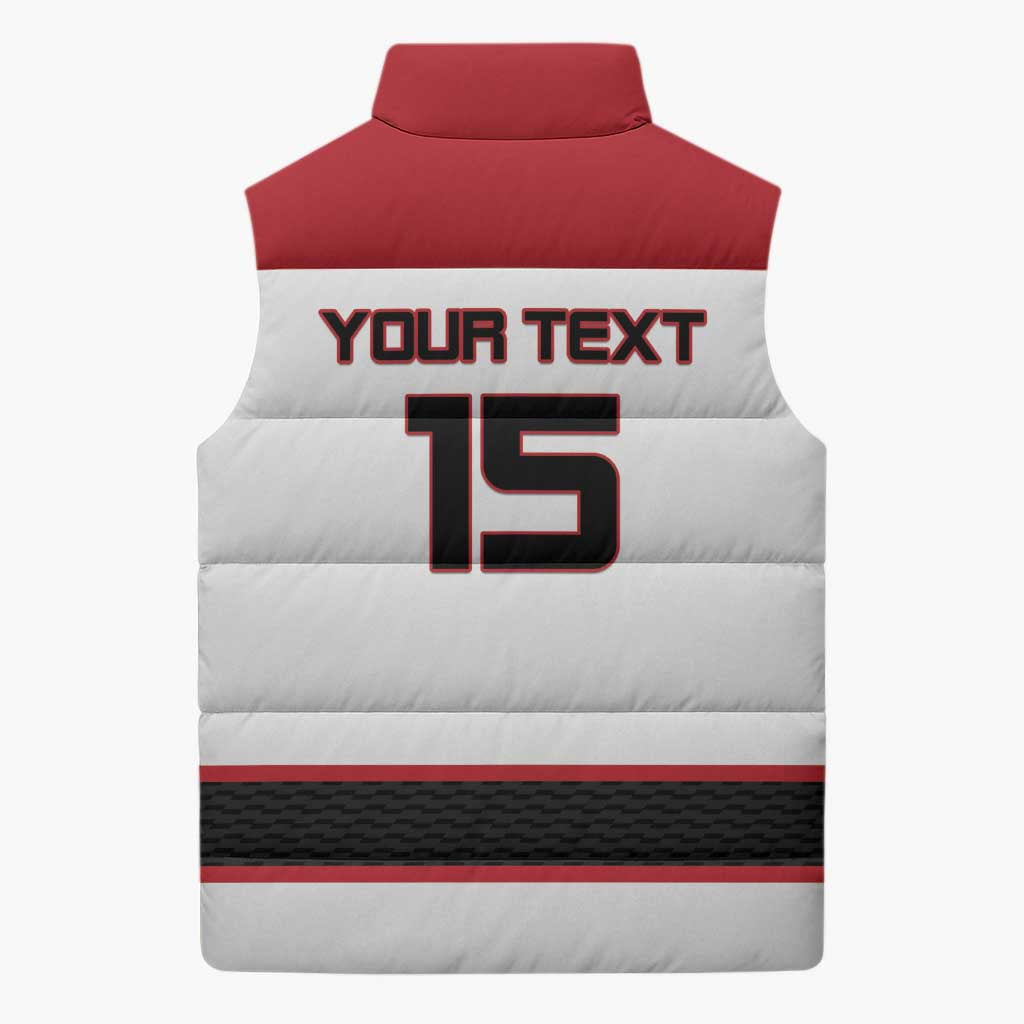Custom Denmark Ice Hockey 2026 Sleeveless Puffer Jacket Fight for Glory White Jersey
