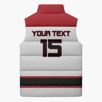 Custom Denmark Ice Hockey 2026 Sleeveless Puffer Jacket Fight for Glory White Jersey