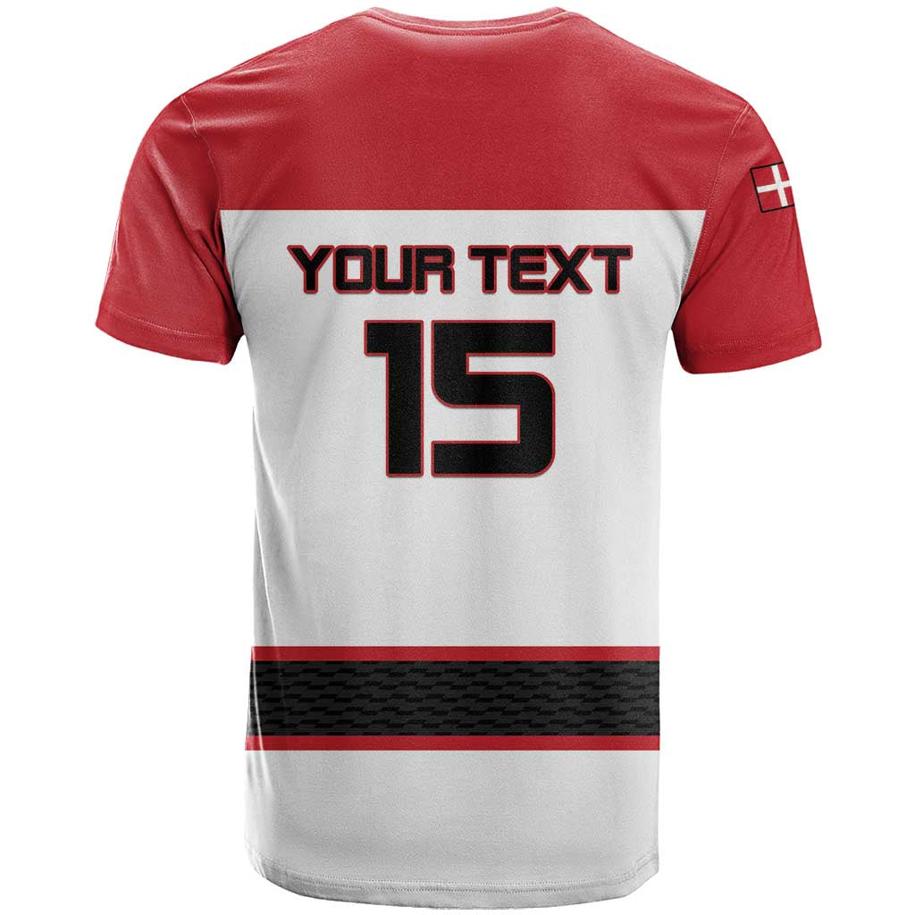 Custom Denmark Ice Hockey 2026 T Shirt Fight for Glory White Jersey