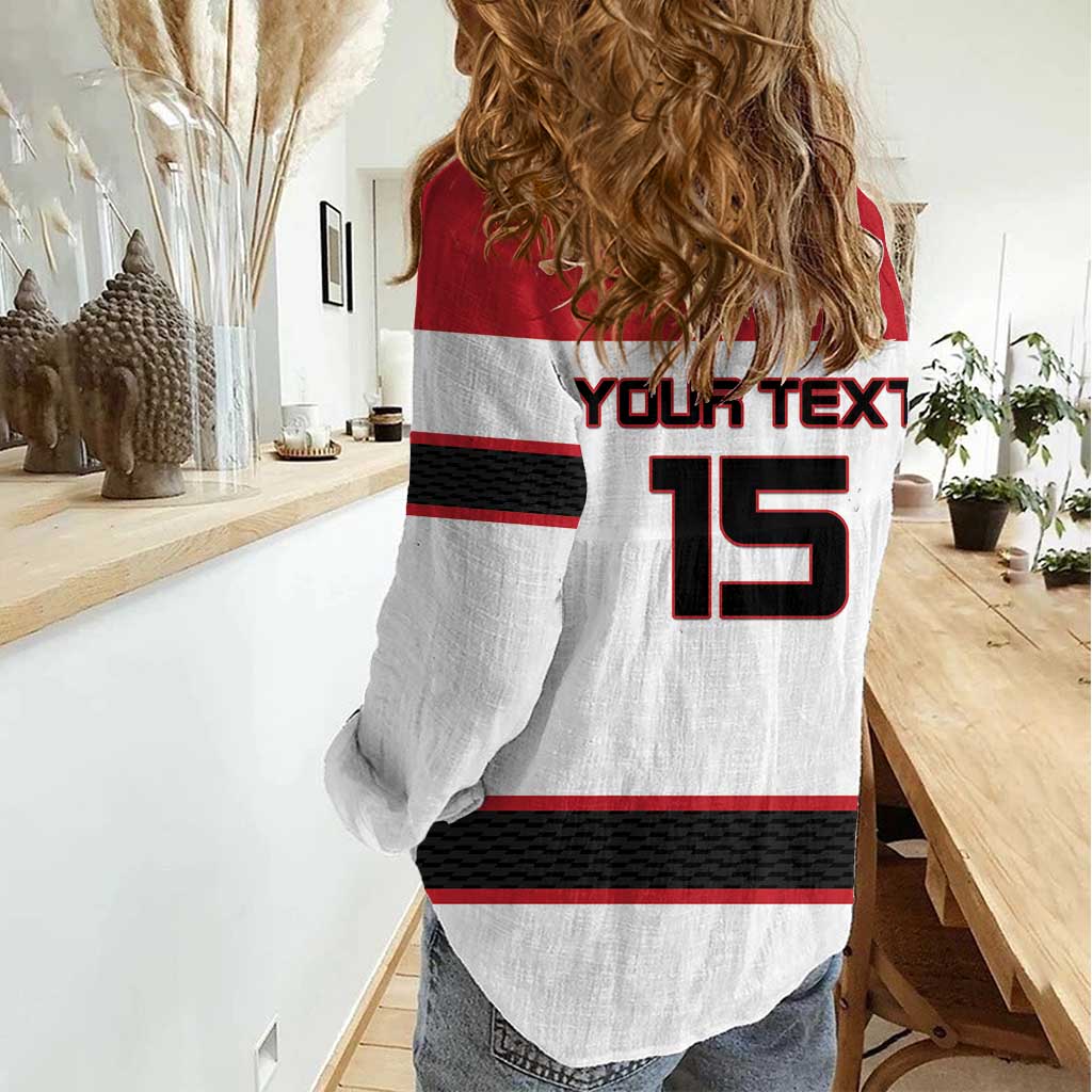 Custom Denmark Ice Hockey 2026 Women Casual Shirt Fight for Glory White Jersey