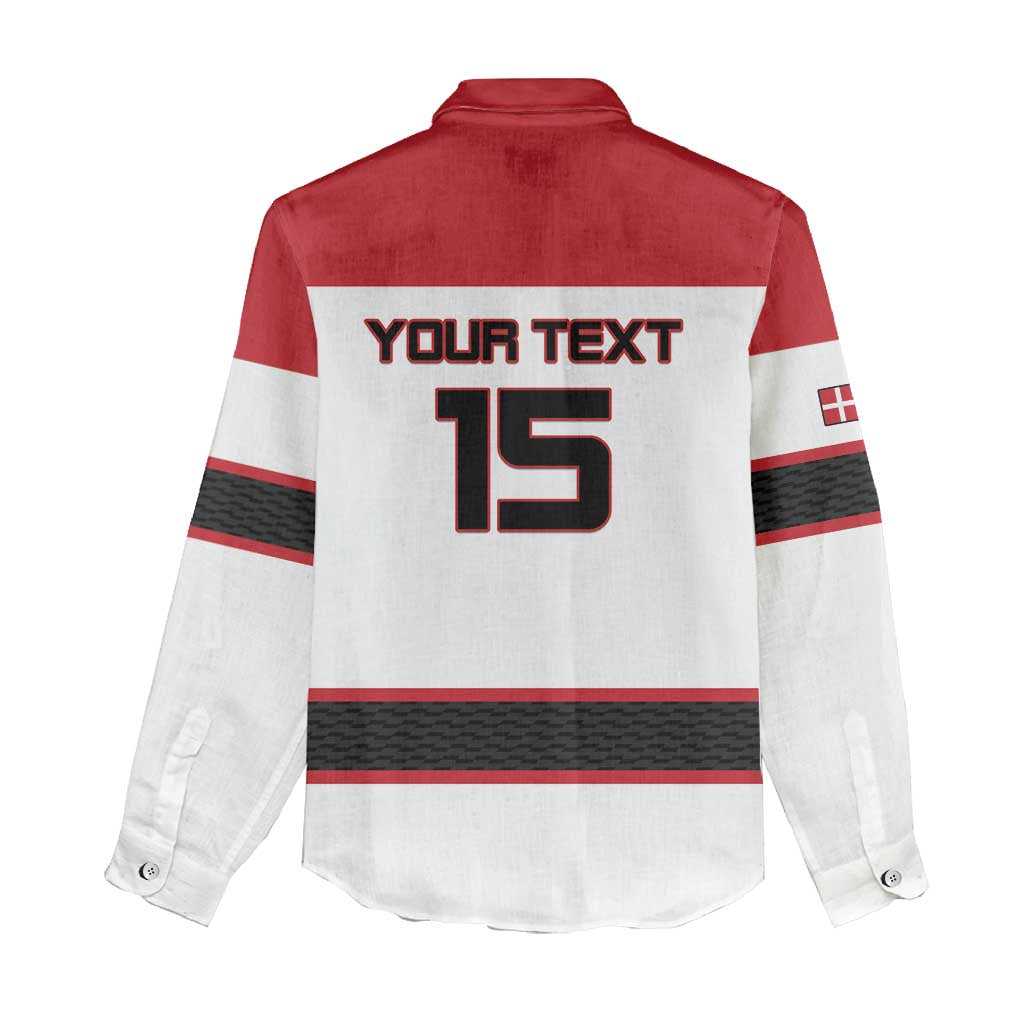 Custom Denmark Ice Hockey 2026 Women Casual Shirt Fight for Glory White Jersey