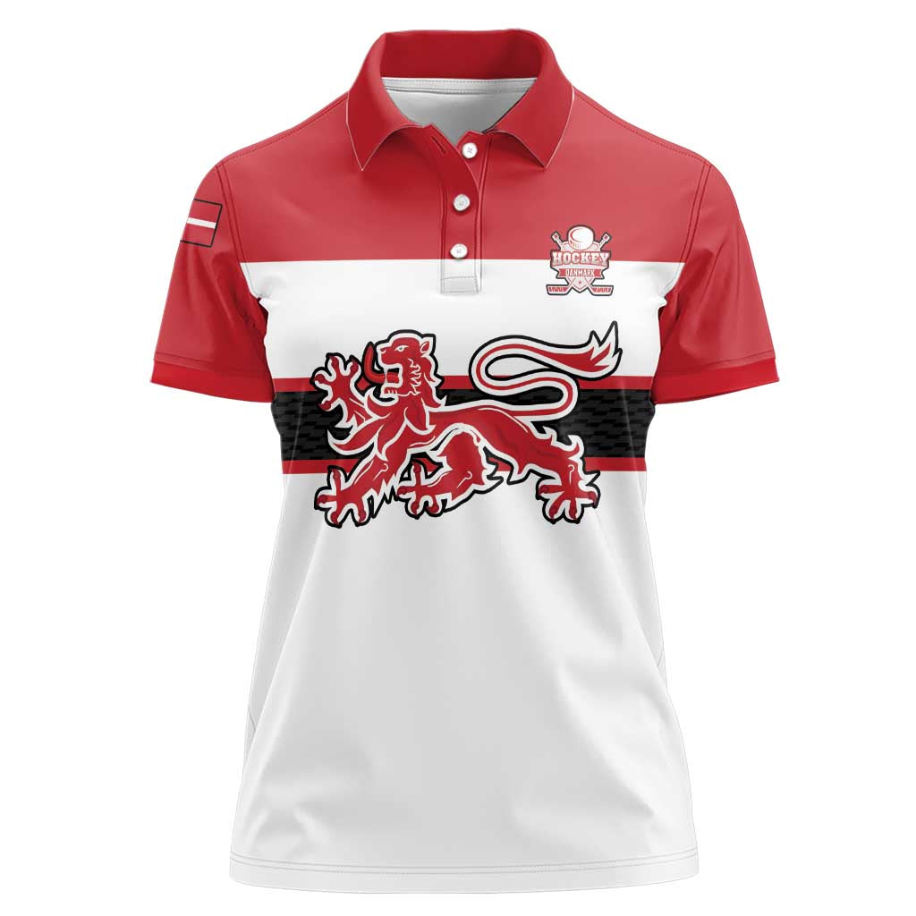 Custom Denmark Ice Hockey 2026 Women Polo Shirt Fight for Glory White Jersey