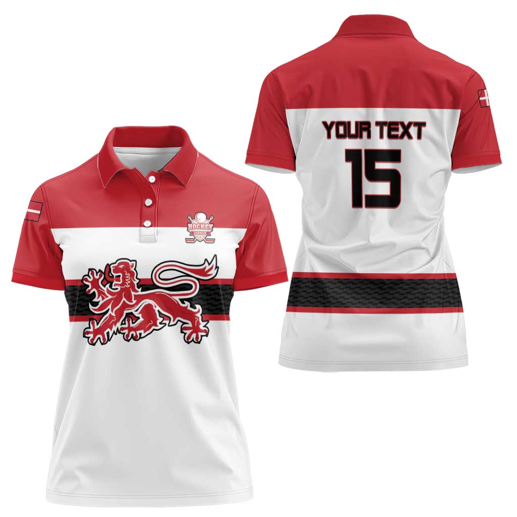 Custom Denmark Ice Hockey 2026 Women Polo Shirt Fight for Glory White Jersey