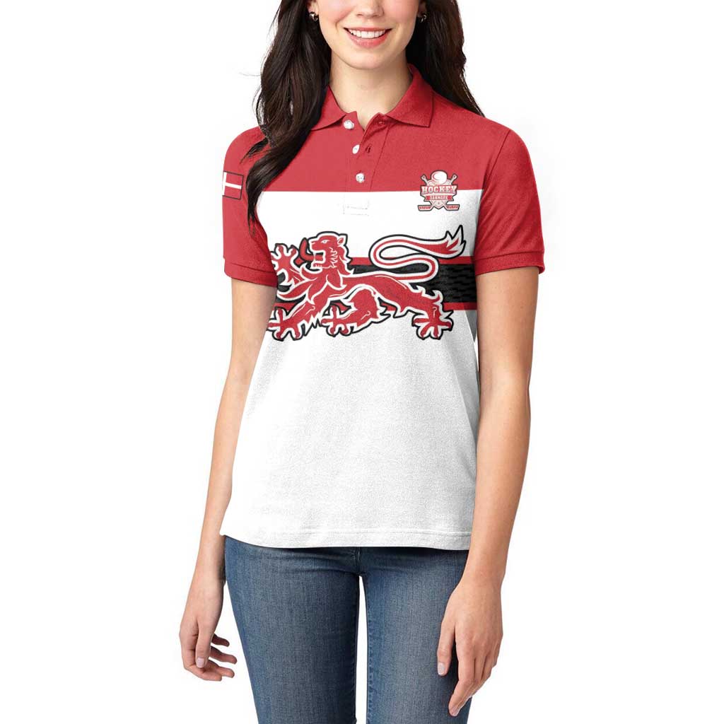 Custom Denmark Ice Hockey 2026 Women Polo Shirt Fight for Glory White Jersey