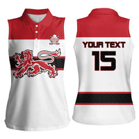 Custom Denmark Ice Hockey 2026 Women Sleeveless Polo Shirt Fight for Glory White Jersey