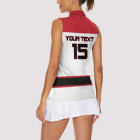 Custom Denmark Ice Hockey 2026 Women Sleeveless Polo Shirt Fight for Glory White Jersey