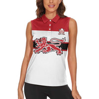 Custom Denmark Ice Hockey 2026 Women Sleeveless Polo Shirt Fight for Glory White Jersey