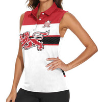 Custom Denmark Ice Hockey 2026 Women Sleeveless Polo Shirt Fight for Glory White Jersey