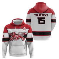 Custom Denmark Ice Hockey 2026 Zip Hoodie Fight for Glory White Jersey