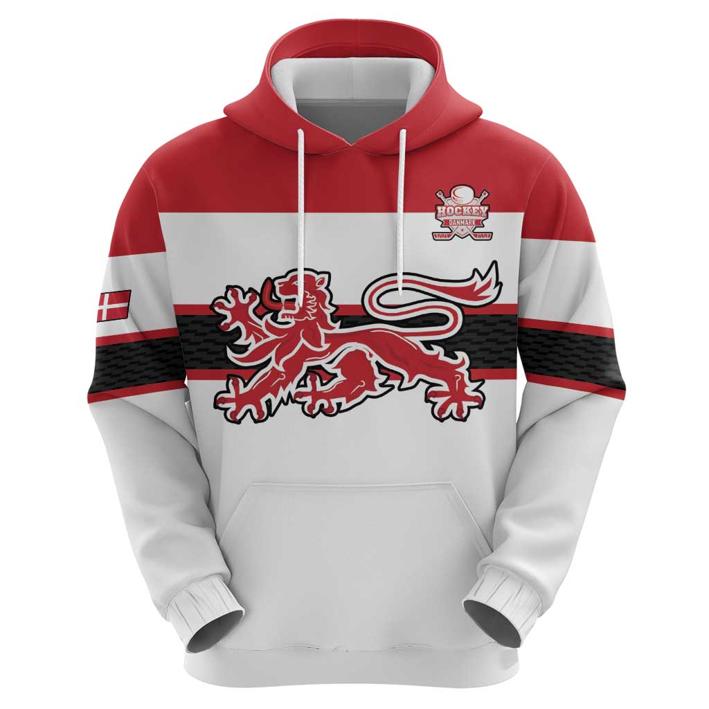Custom Denmark Ice Hockey 2026 Zip Hoodie Fight for Glory White Jersey