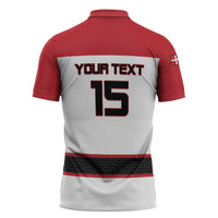 Custom Denmark Ice Hockey 2026 Zipper Polo Shirt Fight for Glory White Jersey