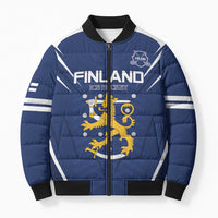 Custom Finland Ice Hockey 2026 Bomber Puffer Jacket Suomi Suomi Suomi