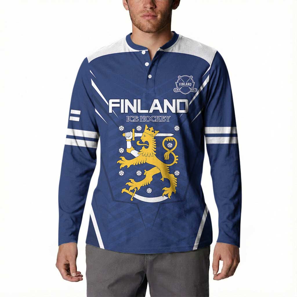 Custom Finland Ice Hockey 2026 Button Sweatshirt Suomi Suomi Suomi