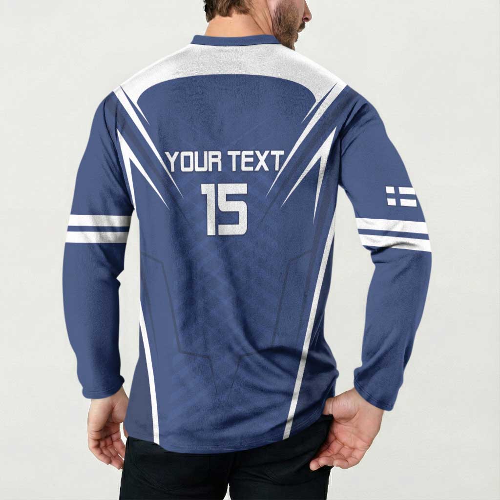 Custom Finland Ice Hockey 2026 Button Sweatshirt Suomi Suomi Suomi