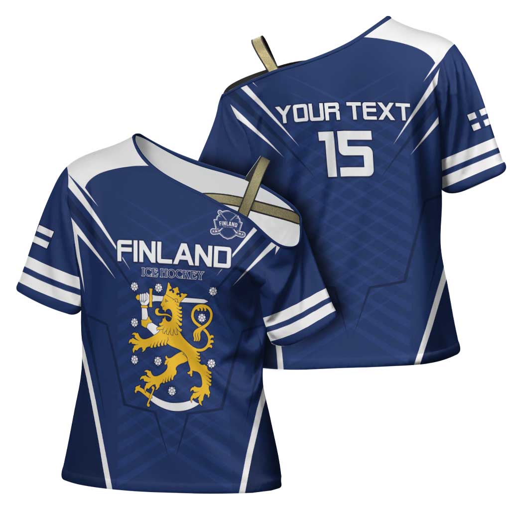 Custom Finland Ice Hockey 2026 Cross Shoulder Shirt Suomi Suomi Suomi