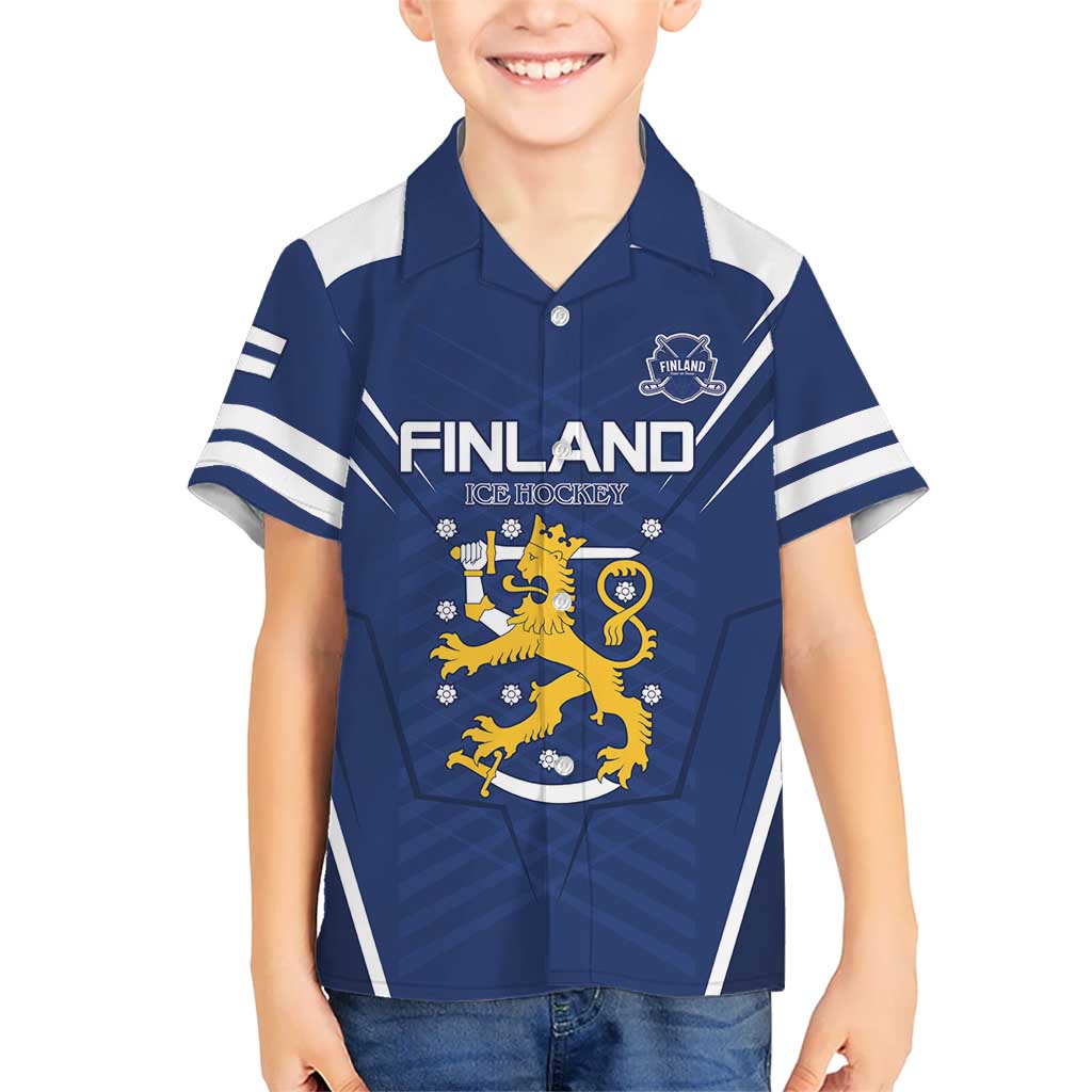 Custom Finland Ice Hockey 2026 Kid Hawaiian Shirt Suomi Suomi Suomi