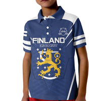 Custom Finland Ice Hockey 2026 Kid Polo Shirt Suomi Suomi Suomi