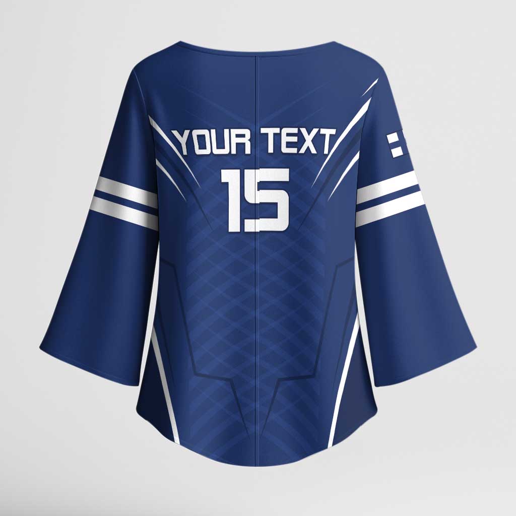 Custom Finland Ice Hockey 2026 Kimono Sleeve Blouse Suomi Suomi Suomi