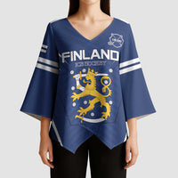 Custom Finland Ice Hockey 2026 Kimono Sleeve Blouse Suomi Suomi Suomi