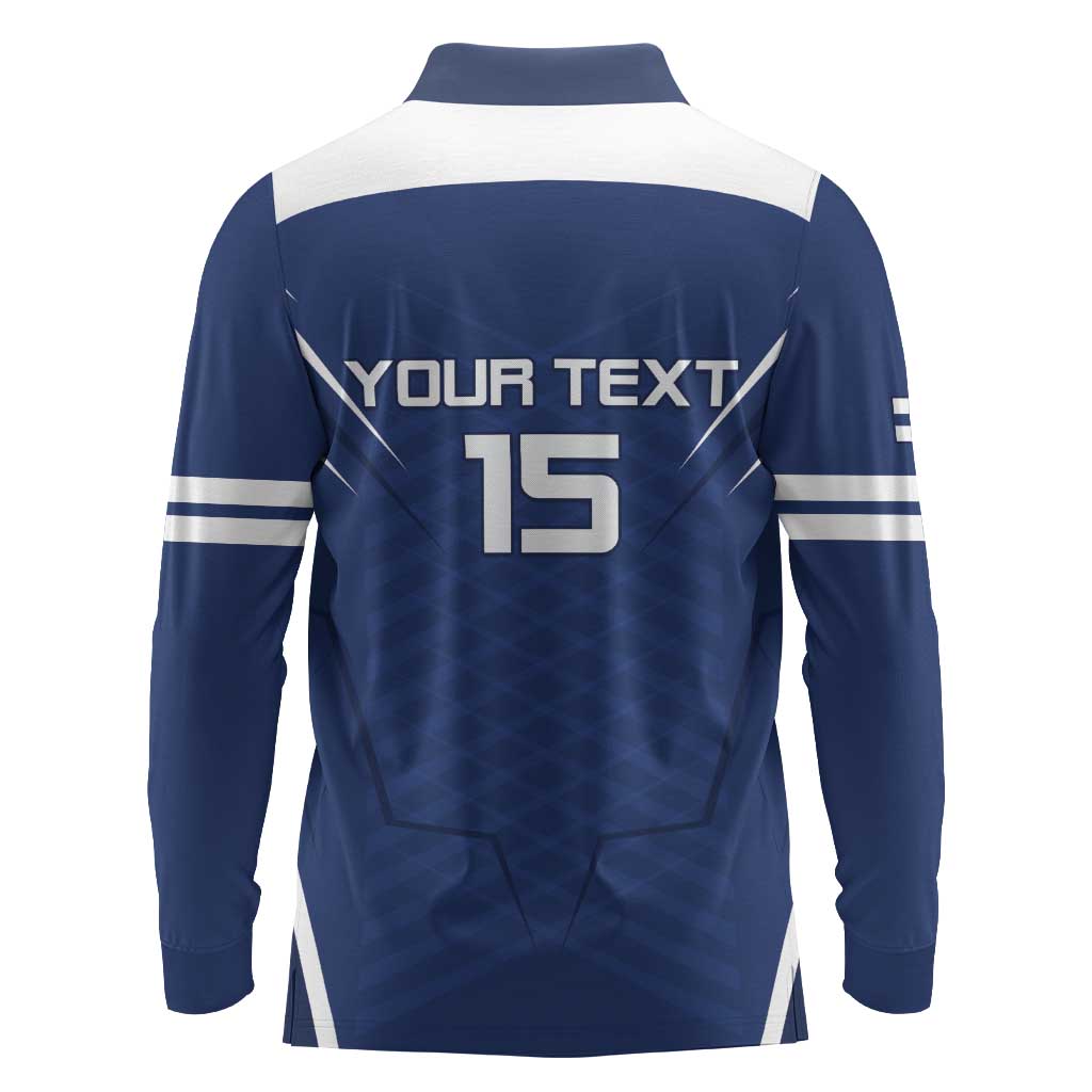Custom Finland Ice Hockey 2026 Long Sleeve Polo Shirt Suomi Suomi Suomi