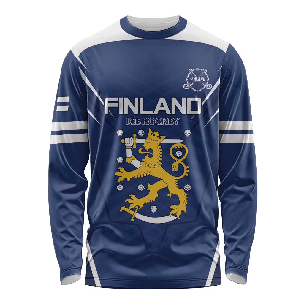 Custom Finland Ice Hockey 2026 Long Sleeve Shirt Suomi Suomi Suomi