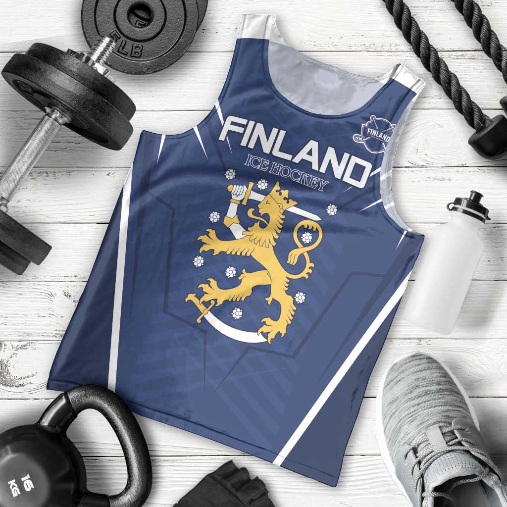 Custom Finland Ice Hockey 2026 Men Tank Top Suomi Suomi Suomi