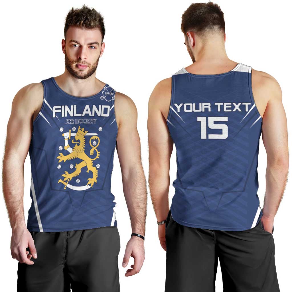 Custom Finland Ice Hockey 2026 Men Tank Top Suomi Suomi Suomi