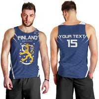 Custom Finland Ice Hockey 2026 Men Tank Top Suomi Suomi Suomi