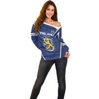 Custom Finland Ice Hockey 2026 Off Shoulder Sweater Suomi Suomi Suomi
