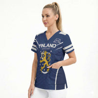Custom Finland Ice Hockey 2026 Scrub Top Suomi Suomi Suomi