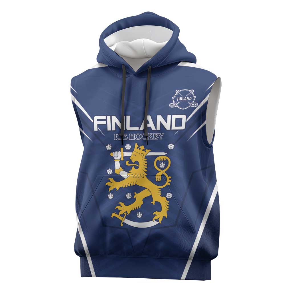 Custom Finland Ice Hockey 2026 Sleeveless Hoodie Suomi Suomi Suomi