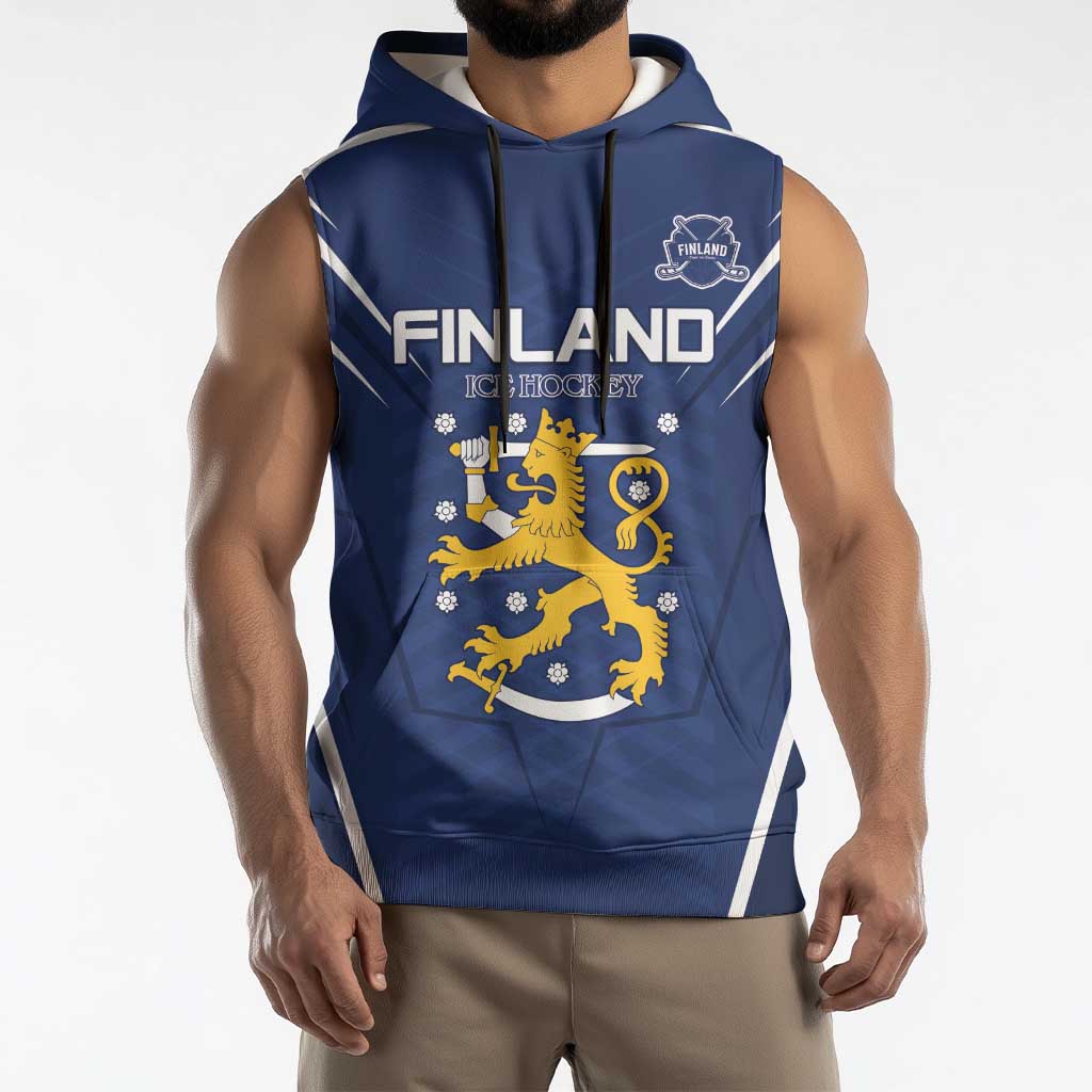 Custom Finland Ice Hockey 2026 Sleeveless Hoodie Suomi Suomi Suomi