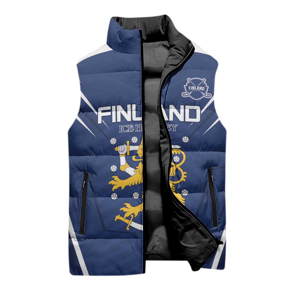 Custom Finland Ice Hockey 2026 Sleeveless Puffer Jacket Suomi Suomi Suomi