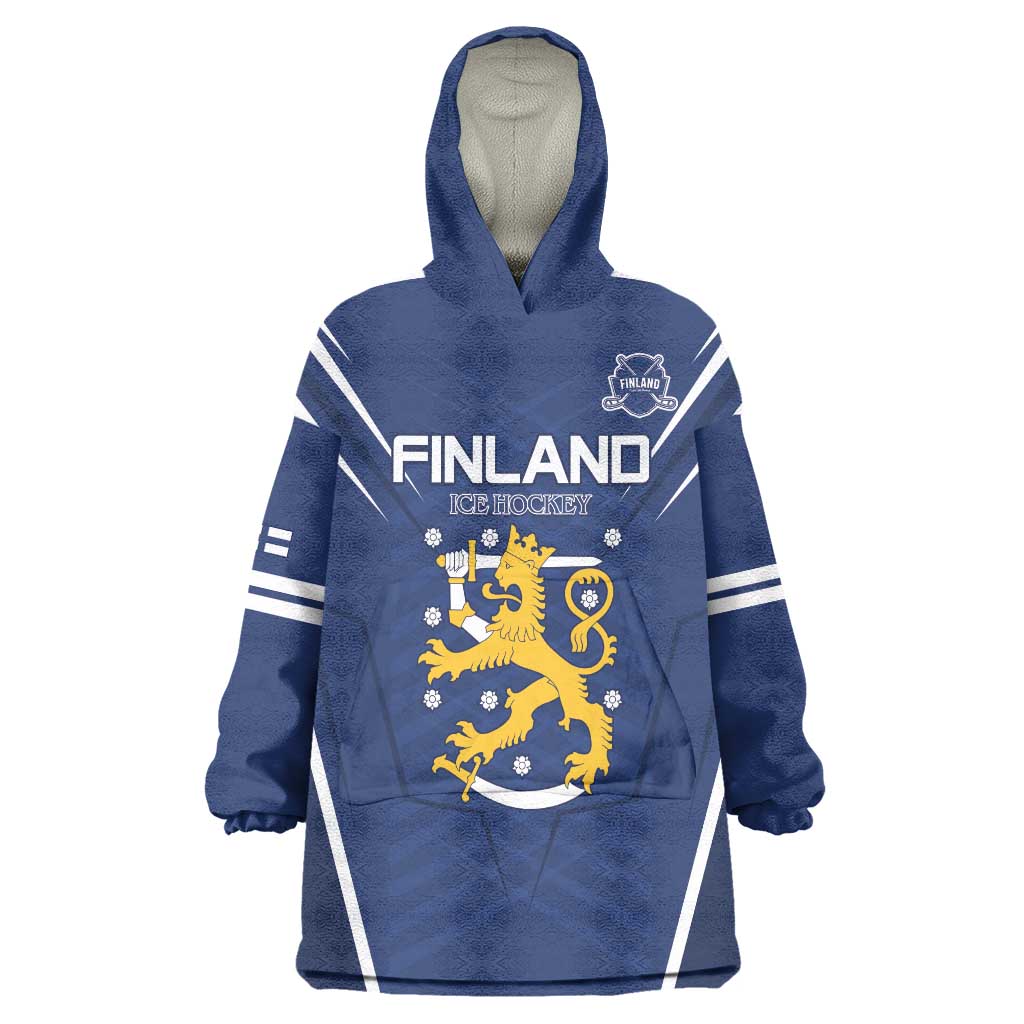 Custom Finland Ice Hockey 2026 Wearable Blanket Hoodie Suomi Suomi Suomi