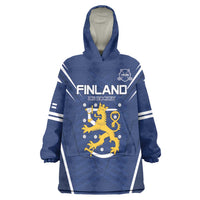 Custom Finland Ice Hockey 2026 Wearable Blanket Hoodie Suomi Suomi Suomi