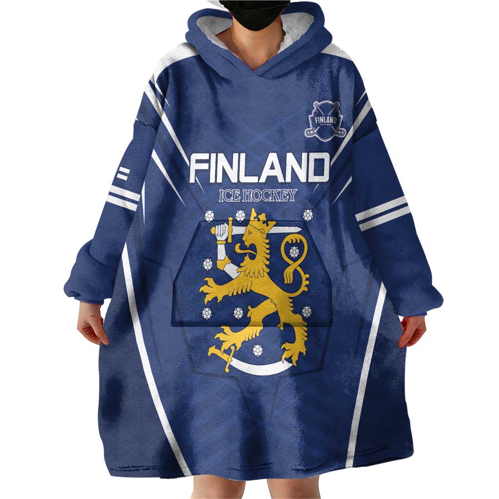 Custom Finland Ice Hockey 2026 Wearable Blanket Hoodie Suomi Suomi Suomi