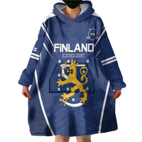 Custom Finland Ice Hockey 2026 Wearable Blanket Hoodie Suomi Suomi Suomi